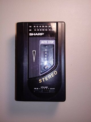 Vintage Sharp Jc - 140 (bk) Am/fm Stereo Cassette Player Walkman - Style