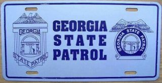 Vintage Obsolete Rare 1980s Georgia State Patrol Car Front Booster Plate.