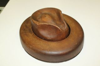 B29 Antique Wooden Millinery Hat Block Mold Form 2 1/4 To 6 7/8 561