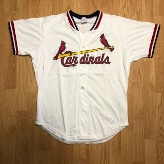Vintage 80s Rawlings St.  Louis Cardinals Baseball Jersey Button Up Shirt Size L