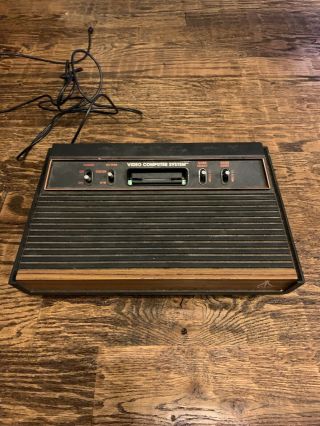 Vintage Atari Cx - 2600a Button Wood Grain Video Game Console Only Parts