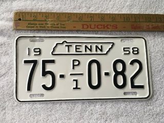 1958 Tennessee Truck License Plate 75 - P/10 - 82 Scott County Re - Painted