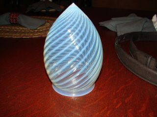 Antique Opalescent Swirl Bullet Tip Teardrop Glass Lamp Shade