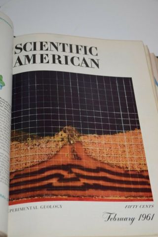 Vintage 1961 Complete Set of 12 Scientific American Magazines w/Binders 3