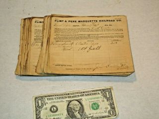 74 - 1897 Flint & Pere Marquette Railroad,  Bad Axe,  Mi Freight Bills Of Lading