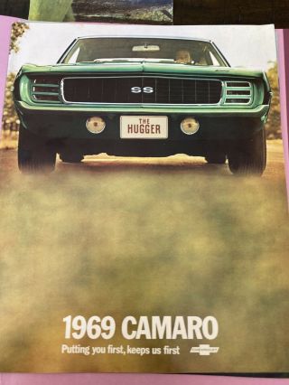 1969 Chevrolet Camaro Sales Brochure 69 Chevy Rally Sport Ss