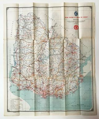 Map Of Uruguay.  1949.  Montevideo On The Back.