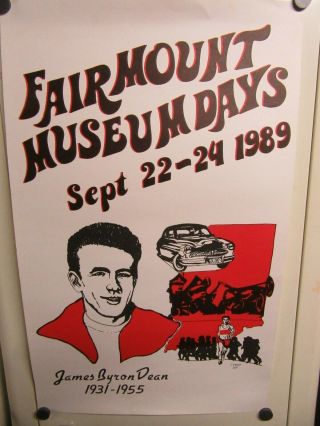 1989 James Dean Car Show Poster Museum Days Fairmount In 14 X 22 3/8 - Jr111