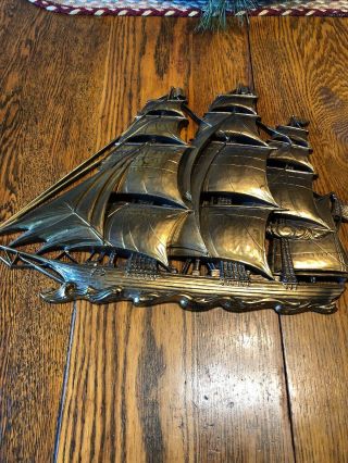 Vintage Dart Ind Syroco Inc Coppercraft Guild Ship Wall Mount Usa