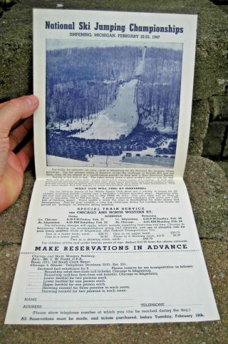 1947 National Ski Jumping Championships Via C & Nw Rr One Sheet Poster