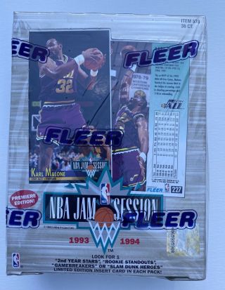 1993 - 1994 Fleer Nba Jam Session Premier Edition Factory Box Of 36 Packs