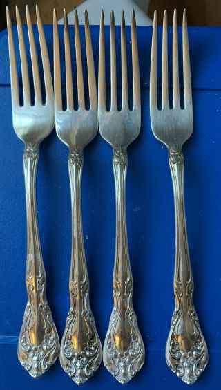 Alvin Chateau Rose Sterling Silver 1940 Dinner Forks (4) (7 - 1/4 ") 185 Gm
