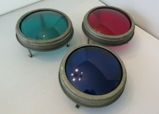 Kopp Railroad Rr Lantern Lens Set Of 3 Green Bu Red Clip - On Style