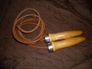 Vintage Leather Jump Rope Boxing Jumping Rope Wood