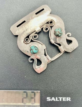 Very Fine Liberty & Co Cymric Silver & Turquoise Buckle By Oliver Baker 1900
