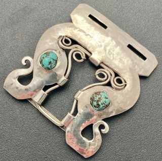 very fine liberty & co cymric silver & turquoise buckle by Oliver Baker 1900 3