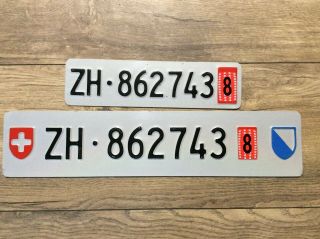 Switzerland Swiss License Plates Zurich Zh 862743 (pair)