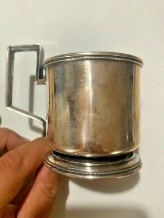 Antique Russian 84 Mark Silver Tea Glass Holder 129gr 2