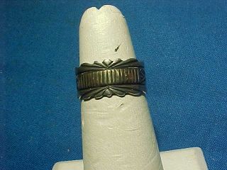 Vintage Navajo Sterling Silver,  14k Gold Ring By Alvin Monte Signed Size 5