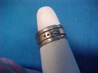 Vintage NAVAJO STERLING Silver,  14K GOLD RING by ALVIN MONTE Signed Size 5 2