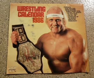 Awesome Vintage 1986 Wwf 12 Month Wrestling Calendar Hulk Hogan Cover