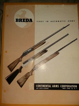 Vintage Breda Shotgun Sales Brochure And Parts List 1957