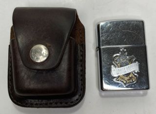 Rare Vintage Harley Davidson Zippo Cigarette Lighter W/ Leather Case