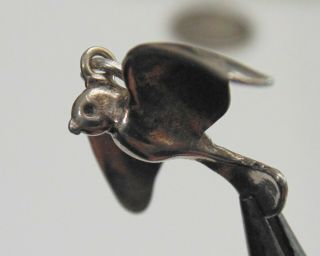 Vintage Sterling Silver Sweet Bird In Flight Animal Bracelet Charm Pendant