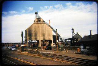 Railroad Slide Boston & Maine B&m Coaling Plant Charlestown Ma 1954 Red Border