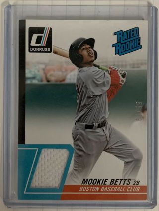 2014 Panini Mookie Betts Rated Rookie Game Worn Relic Red Sox Rookie Card Rc