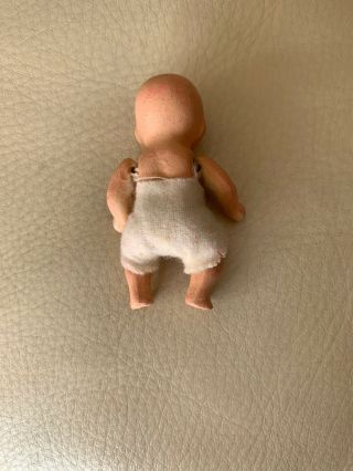 1930s Vintage Bisque Composition Baby Doll 2 1/2 Inch.  Diaper Or clothes 3