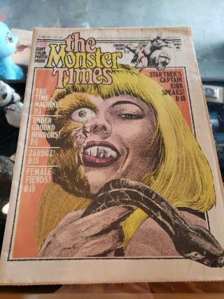 " Vintage The Monster Times Newspaper June 1974 No:34 Swamp Thing,  Star Trek.
