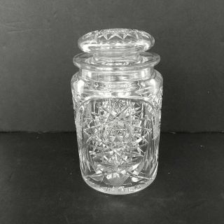 Exceptional Antique American Brilliant Cut Glass Tobacco Jar Humidor