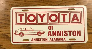 Vintage Metal Toyota Of Anniston Alabama License Plate Dealership Booster