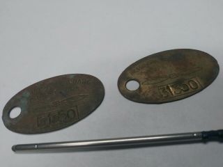2 Vintage Brass Hamilton Standard Part Tags Propellers