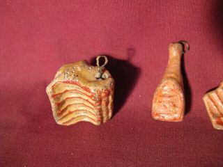 Set 5 Antique German Hand Painted Composition Meats For Toy Meat Store 2
