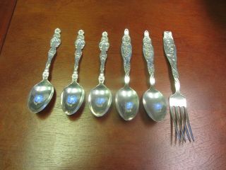 6 Whiting Lily Of The Valley Sterling Silver Spoons & Fork