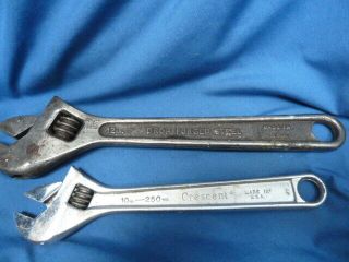 Vintage Crescent 12 " Drop Forged Steel Wrench,  10 " Crescent Wrench Both Usa