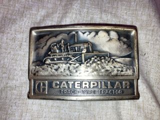 Vintage Caterpillar Track - Type Tractor Brass 3d Belt Buckle Leavens Mfg.