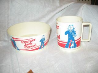 Vintage Cracker Jack Cereal Bowl And Cup / Mug
