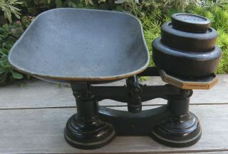Antique Cast Iron Scales With Weights