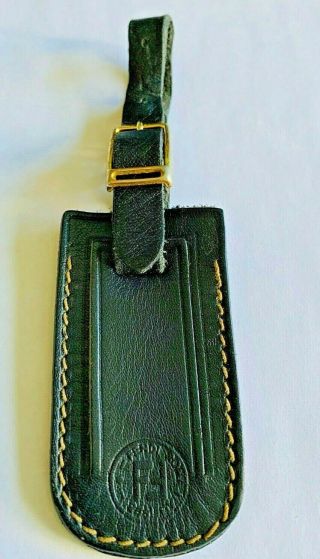 Vintage Fendi Black Leather Luggage Tag