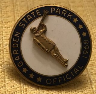 Vintage 1968 Garden State Park Official Racing Pin Closed Racetrack Jersey