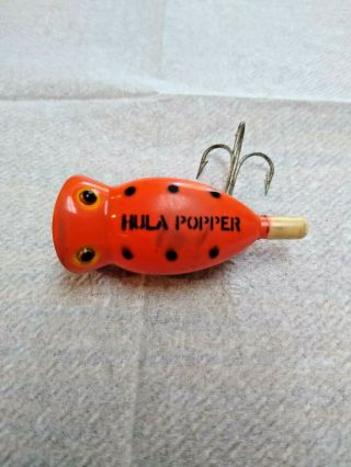 Vintage Arbogast Hula Popper Fishing Lure In Awesome Color