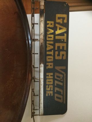 Vintage Gates Vulco Radiator Hose Advertisement Sign With Hooks