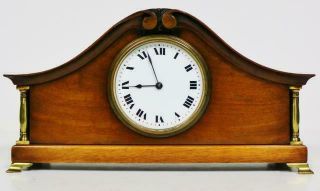 Antique French 8 Day Solid Mahogany Mantel Clock,  Platform Escapement