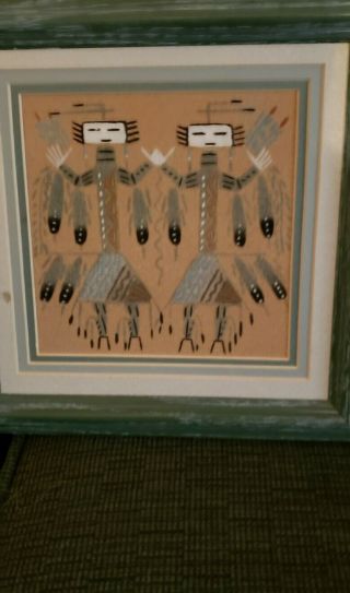 Vintage Navajo Sand Paintings Set Of 3 3