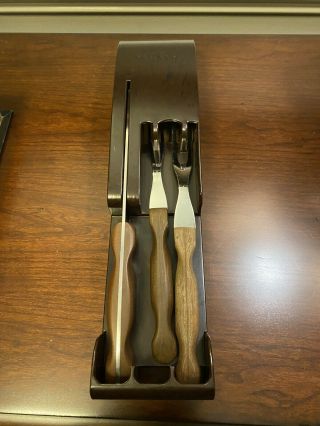 Vintage Cutco 4pc Knife Set With Bakelite Wall Mounted Holder