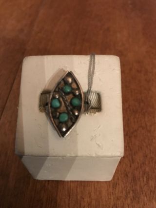 Vintage Old Pawn Native American Fred Harvey Era Turquoise Ring