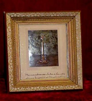 Mission Era Arts & Crafts Christmas Candle Hammered Copper Color Picture Signed